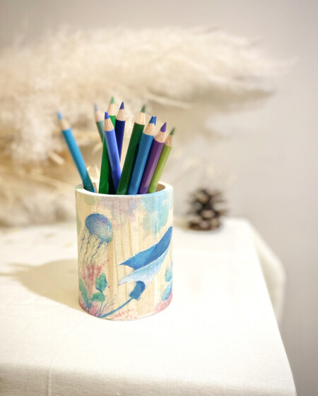 Pot &agrave; crayons &laquo;&nbsp;Ambiance Marine&nbsp;&raquo; *disponible - 28�*