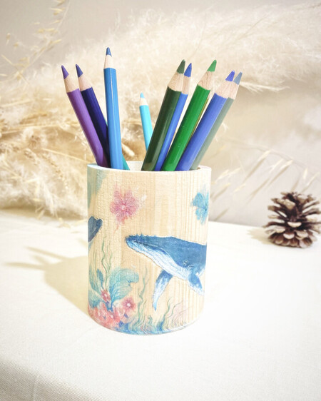 Pot &agrave; crayons &laquo;&nbsp;Ambiance Marine&nbsp;&raquo; *disponible - 28�*